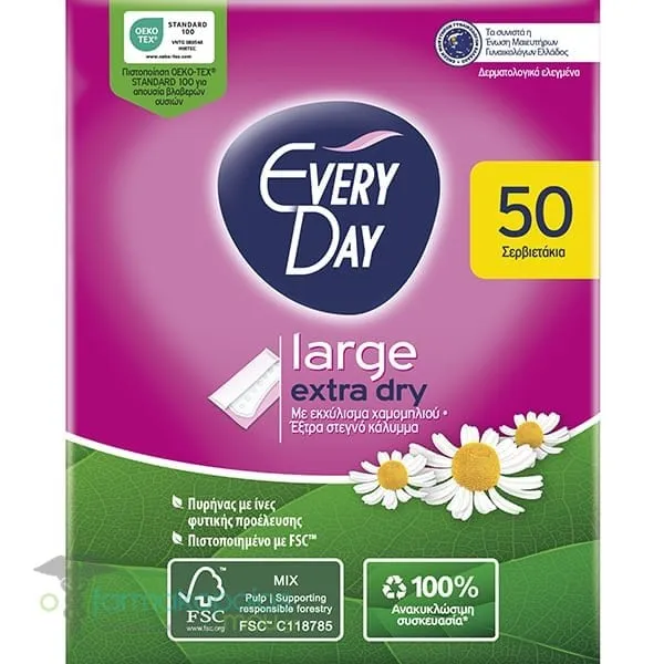 EveryDay Extra Dry Large Pantyliners, 50pcs