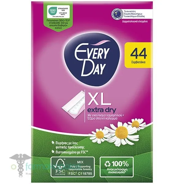 EveryDay Extra Dry XL Extra Long Pantyliners, 44pcs
