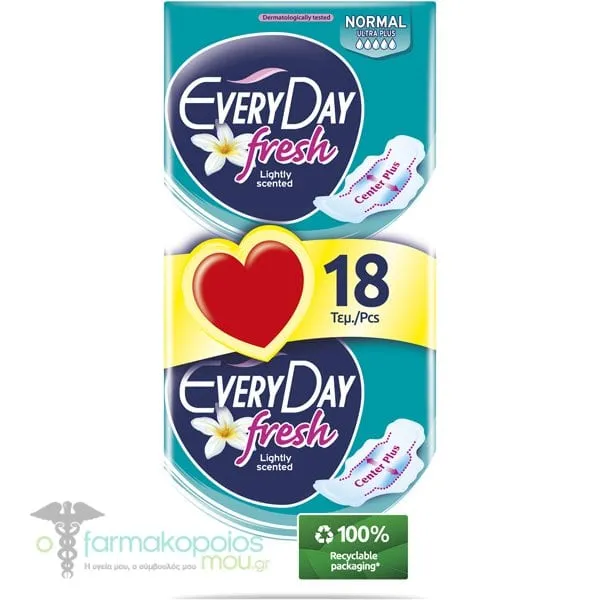 EveryDay Fresh Normal Ultra Plus Pads, 18pcs