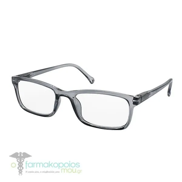 Eyelead E181 Unisex Horn-Rimmed Reading Glasses Grey-Transparent, 1pc - Διάφανο - Γκρί