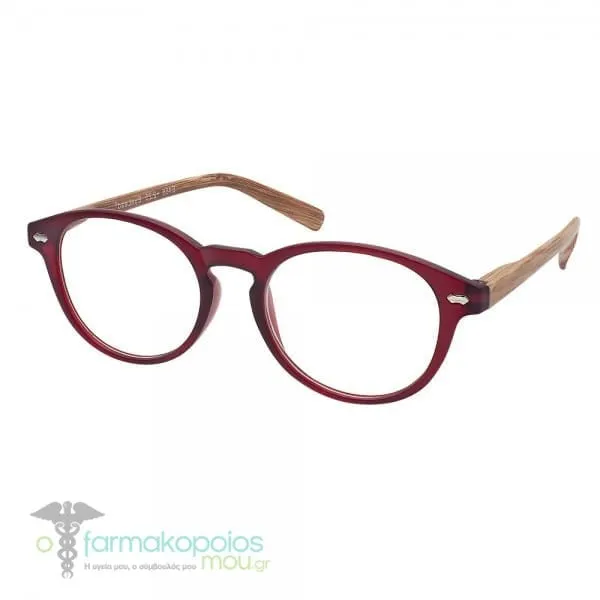 Eyelead E201 Unisex Reading Glasses Effect Wooden-Burgundy, 1pc - Μπορντώ