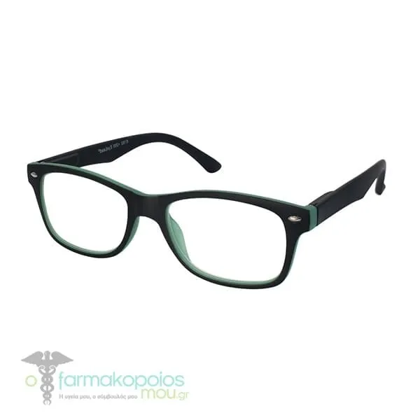 Eyelead E192 Unisex Horn-Rimmed Reading Glasses Black-Green, 1pc - Μαύρο - Πράσινο