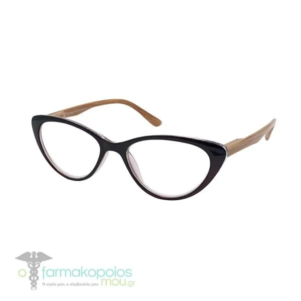 Eyelead E206 Women's Presbyopia Glasses Burgundy with Wooden Arm Effect Bone, 1pc - Μπορντώ