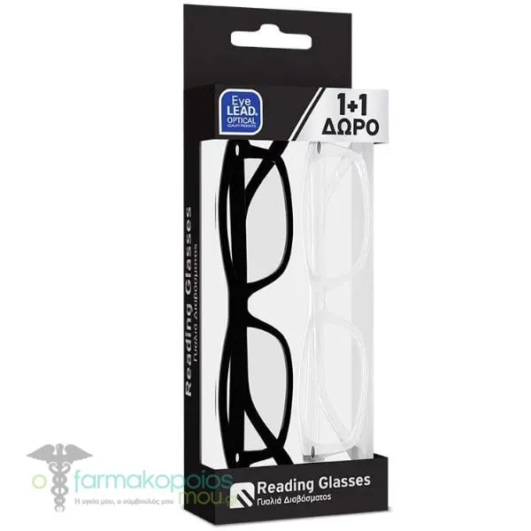 Eyelead Promo (1+1) Γυαλιά Διαβάσματος Διάφανο &amp; Μαύρο, 2τεμ, 1σετ