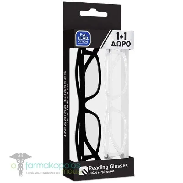 Eyelead Promo (1+1) Reading Glasses Transparent & Black, 2pcs, 1set