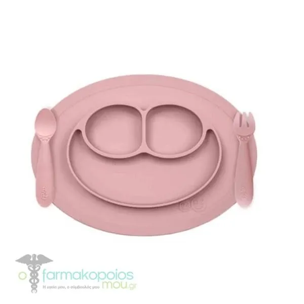 Ezpz Mini Feeding Set Mini Mat + Mini Utensils, 12m+, 1set - Blush