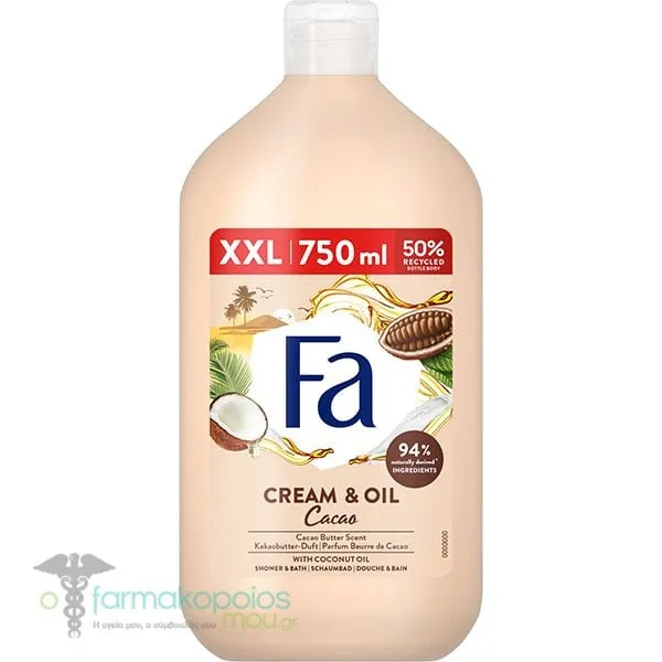 Fa Cream & Oil Cacao Shower & Bath, 750ml