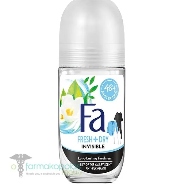 Fa Fresh &amp; Dry Invisible 48h Αποσμητικό Roll-On, 50ml