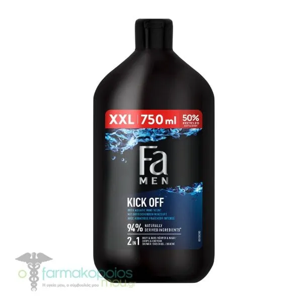 Fa Men Kick Off 2in1 Shampoo & Shower Gel, 750ml