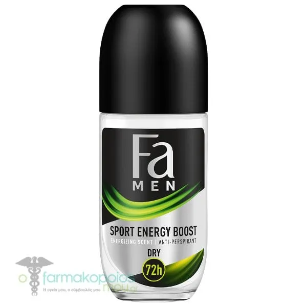 Fa Men Sport Energy Boost Roll-On Deodorant 72h, 50ml