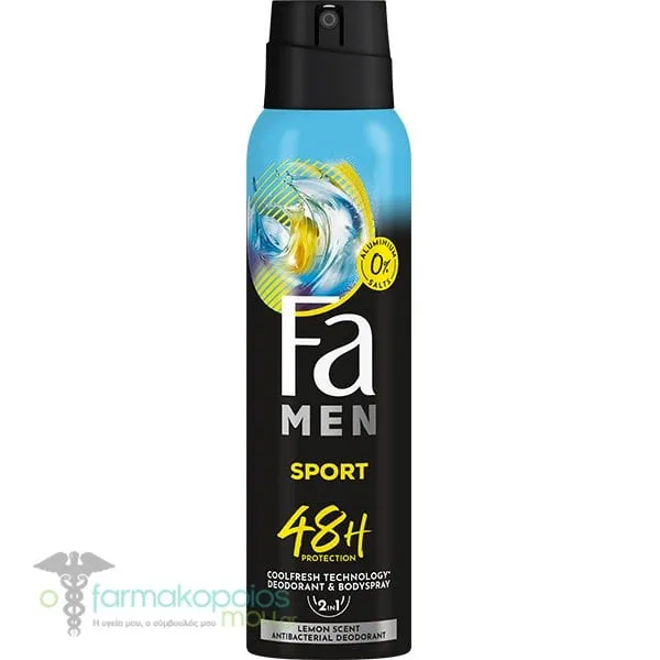 Fa Men Sport Deodorant &amp; Bodyspray 48h Ανδρικό Αποσμητικό Σπρέι Σώματος, 150ml