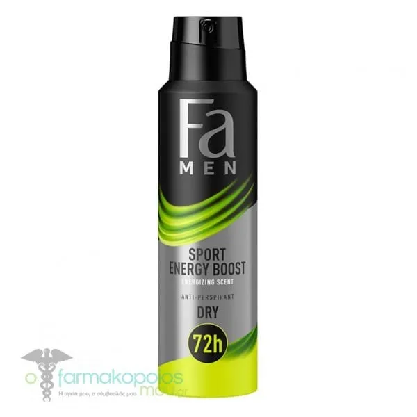 Fa Men Sport Energy Boost Anti-Perspirant Deodorant Spray 72h, 150ml