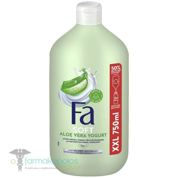 Fa Soft Aloe Vera &amp; Yoghurt Αφρόλουτρο Σώματος με Άρωμα Αλόη Βέρα, 750ml