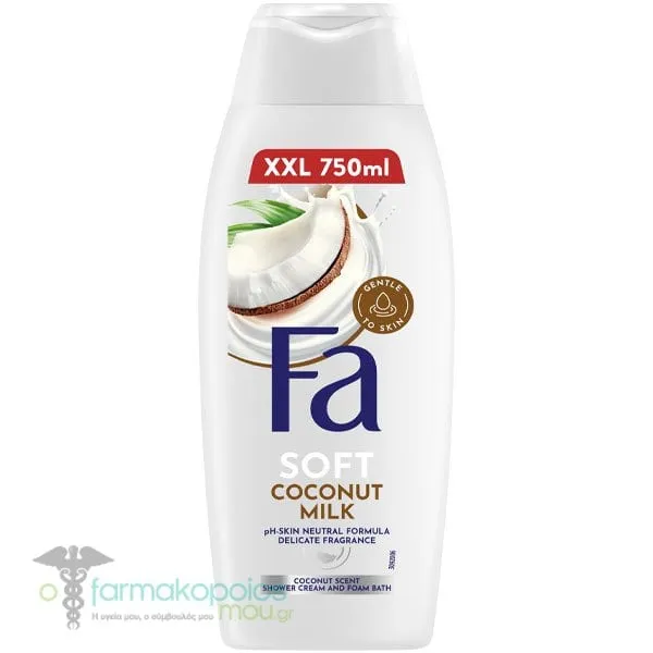 Fa Soft Coconut Milk Αφρόλουτρο Σώματος με Γάλα Καρύδας, 750ml