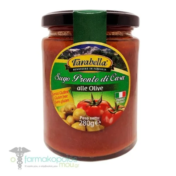 Farabella Gluten Free Tomato Sauce with Olives, 280g