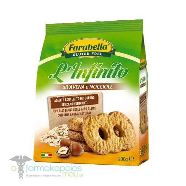 Farabella Gluten Free Oat & Hazelnut Biscuits, 200g