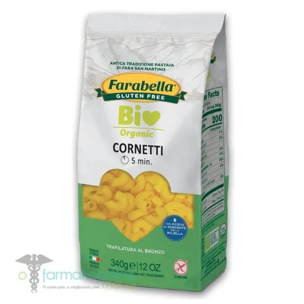 Farabella Organic Cornetti Pasta Gluten Free, 340g