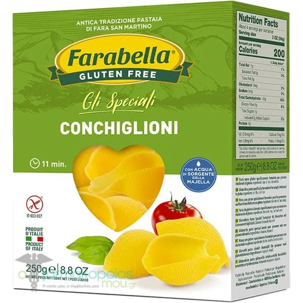 Farabella Conchiglioni Gluten Free Pasta Shells, 250gr