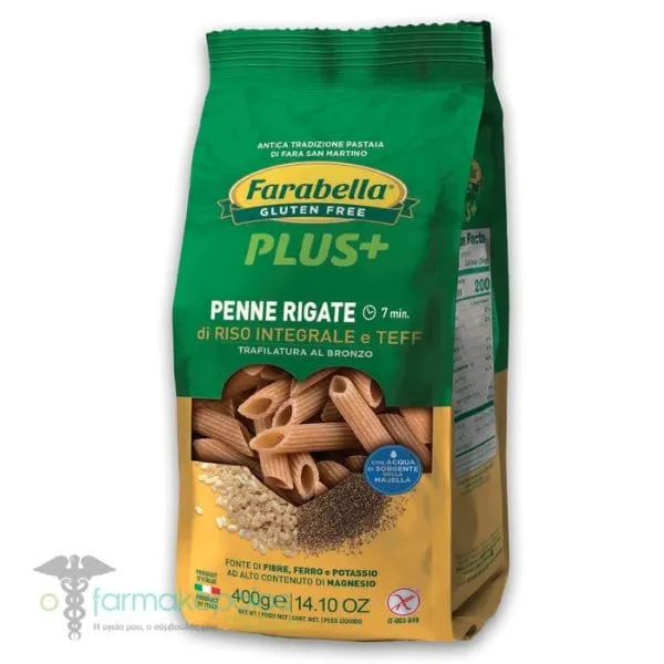 Farabella Plus+ Penne Rigate with Brown Rice & Teff Gluten Free, 400g