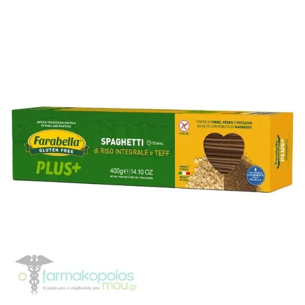 Farabella Plus+ Spaghetti with Brown Rice & Teff Gluten Free, 400g