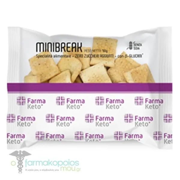 FarmaKeto+ Mini Break Μίνι Κρακεράκια με Πρωτεΐνη, 50g