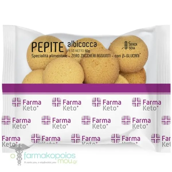 Farmaketo+ Pepite Albiccoca Cookies with Apricot, 50g
