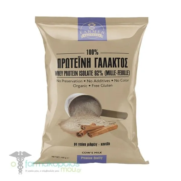 Farmer Proteins Whey Protein Isolate 92% Millefeuille & Cinnamon, 100g