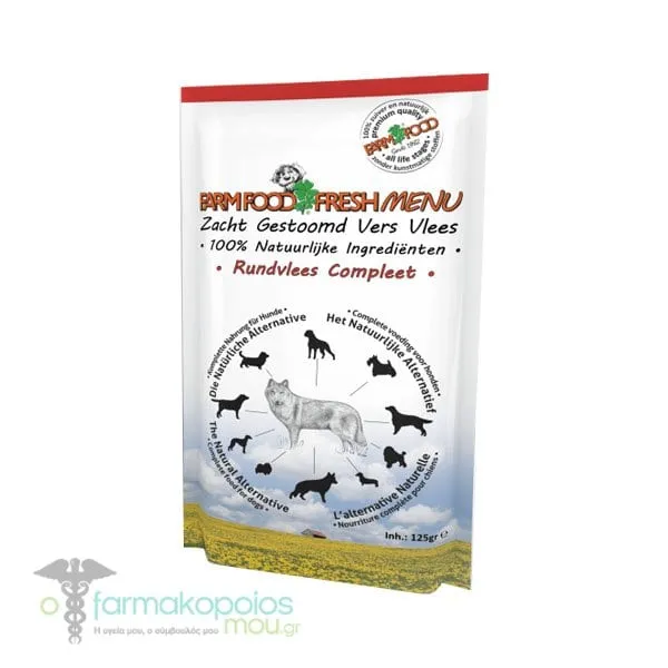 Farmfood Fresh Menu Beef Complete Dog Food, 125g