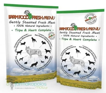 Farmfood Fresh Menu Tripe & Heart Complete Dog Food, 125gr