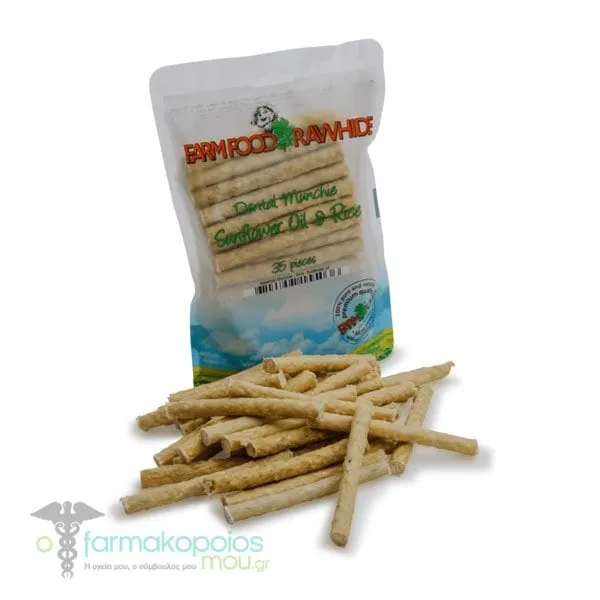 Farmfood Rawhide Dental Munchie Sunflower Oil & Rice Dog Treats, 35pcs
