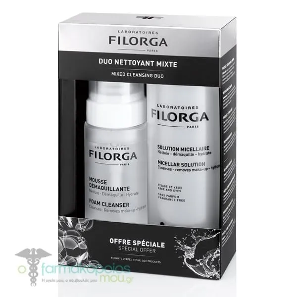 Filorga Promo Mixed Cleansing Duo with Foam Cleanser, 150ml & Micellar Solution, 400ml, 1set
