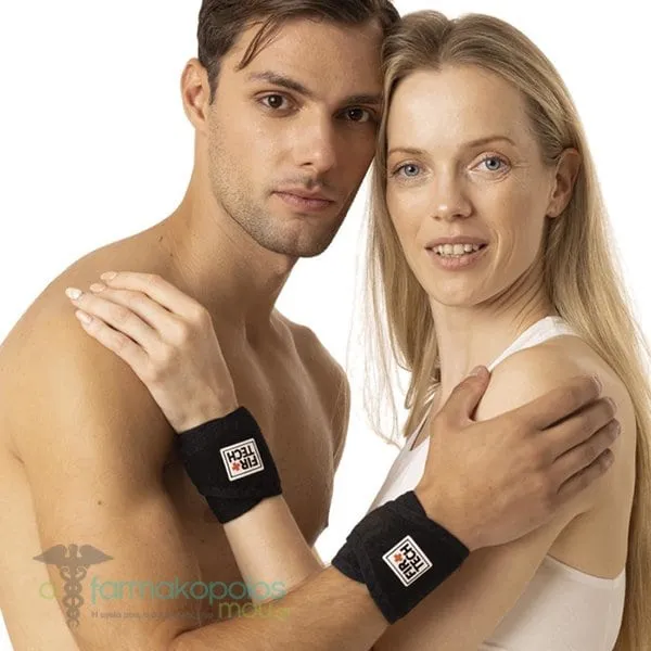 Firtech Wristband with Velcro (91325), 2pcs - BLACK