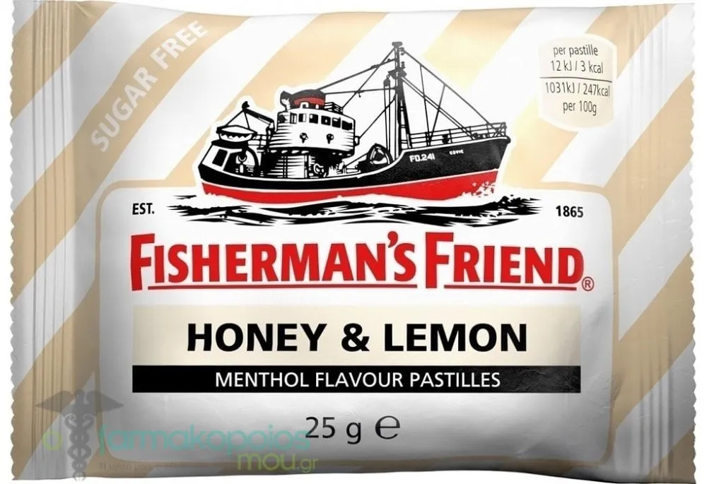 Fisherman's Friend Menthol Flavour Pastilles Honey & Lemon Sugar-Free, 25g