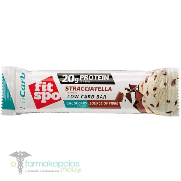 FitSpo Low Carb Μπάρα με 20gr Πρωτεΐνης &amp; Γεύση Stracciatella, 60gr