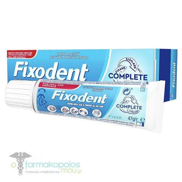 Fixodent Complete Fresh Denture Adhesive Cream, 47gr