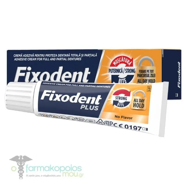 Fixodent Plus Strong Bite Στερεωτική Κρέμα για Oλικές &amp; Mερικές Oδοντοστοιχίες, 40ml