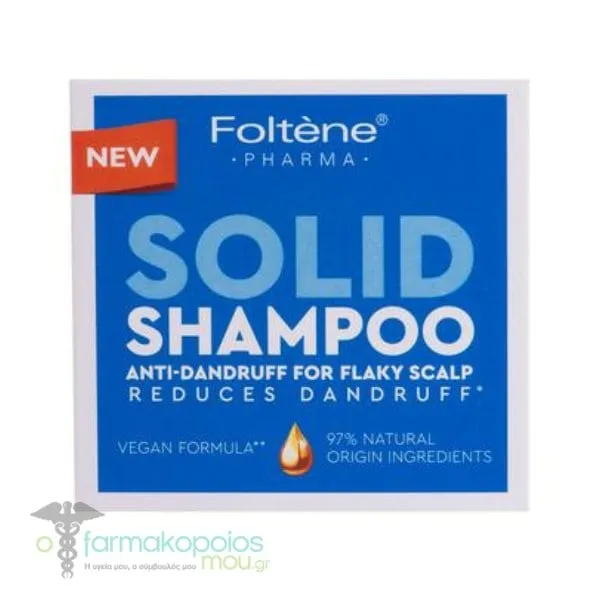 Foltene Pharma Anti-Dandruff Solid Shampoo for Flaky Scalp Vegan Formula, 75g