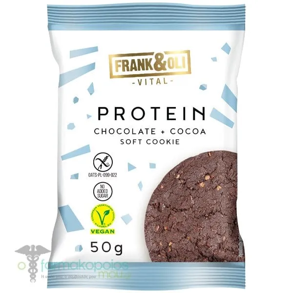 Frank & Oli Vegan Protein Soft Cookie Chocolate & Cocoa, 50g