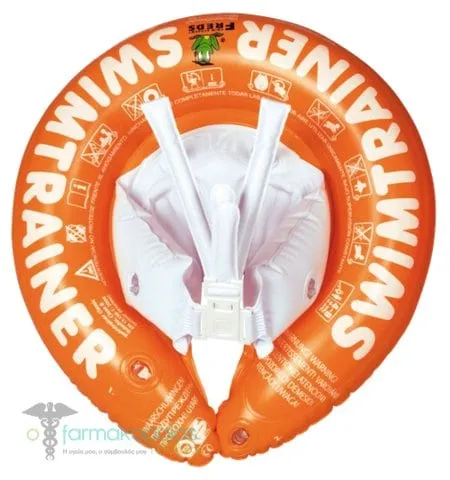 Freds SwimTrainer Orange Σωσίβιο Πορτοκαλί (2-6 ετών) για την εξοικείωση του μωρού με τη κολύμβηση &amp; την ασφαλή επαφή με το νερό, 1 τεμάχιο