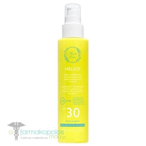 Fresh Line Helios Αντηλιακό Γαλάκτωμα SPF30 για Πρόσωπο &amp; Σώμα, 150ml