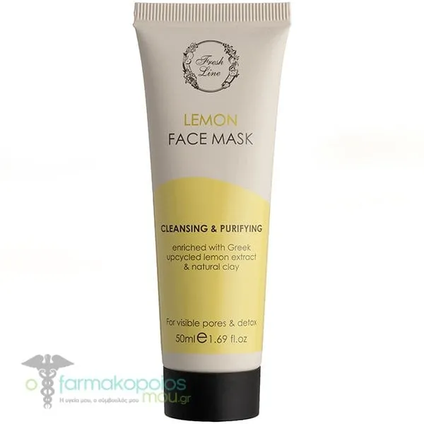 Fresh Line Lemon Cleansing &amp; Purifying Μάσκα Προσώπου για Ματ &amp; Λεία Επιδερμίδα, 50ml