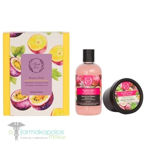 Fresh Line Passion Fruit Σετ Περιποίησης Σώματος Τροπικό Αφρόλουτρο, 300ml & Βούτυρο Σώματος, 150ml, 1σετ