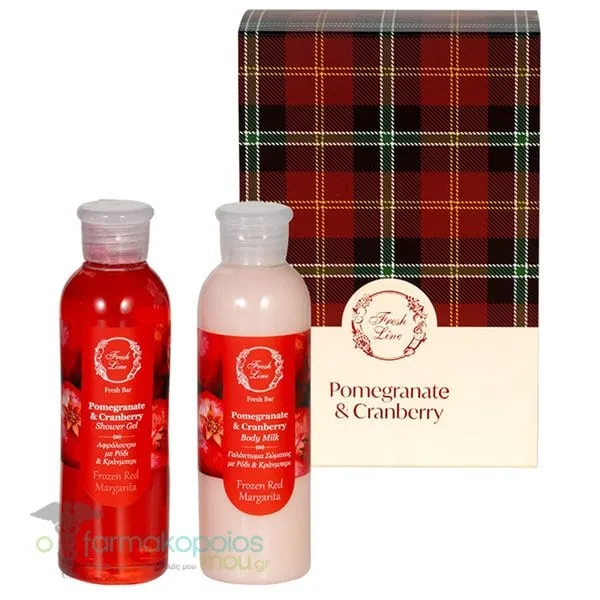 Fresh Line XMAS Promo '25 Pomegranate & Cranberry Shower Gel, 200ml & Body Lotion, 200ml, 1set