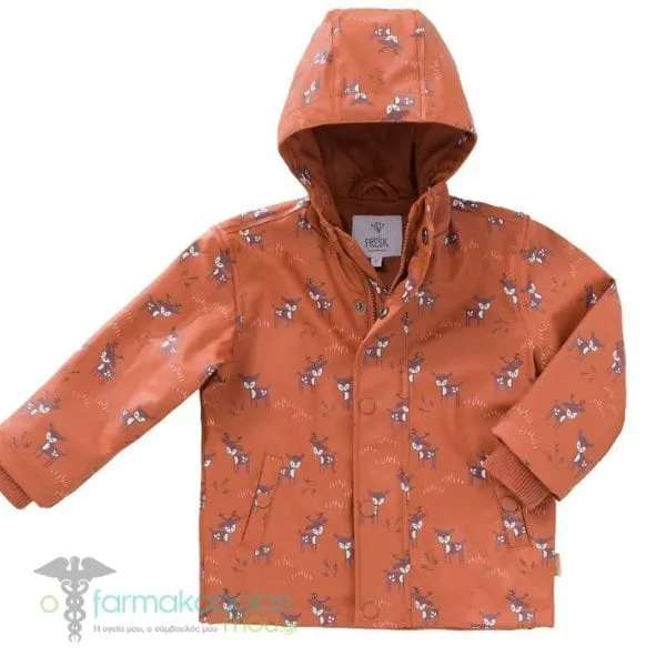 Fresk Kids Waterproof Raincoat from Recyclable Materials, 1pc - Deer copper