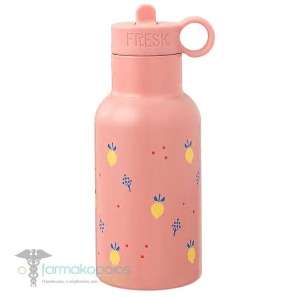 Fresk Nordic Flask Θερμός από Ανοξείδωτο Ατσάλι με Καλαμάκι, 350ml - Citrus Fruit