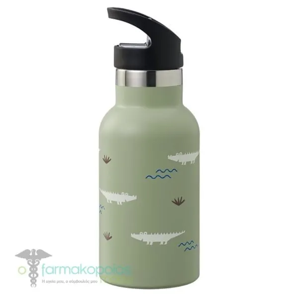 Fresk Nordic Flask Θερμός από Ανοξείδωτο Ατσάλι με Ενσωματωμένο Καλαμάκι, 350ml - Crocodile