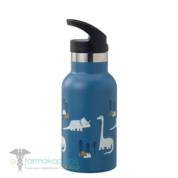 Fresk Nordic Flask Θερμός από Ανοξείδωτο Ατσάλι με Ενσωματωμένο Καλαμάκι, 350ml - Dino