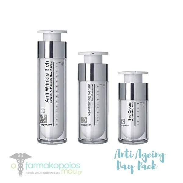 Frezyderm Anti-Ageing Day Pack with Revitalizing Serum, 30ml, Anti-Wrinkle Eye Cream, 15ml & Anti-Wrinkle Rich Day Cream 45+, 50ml