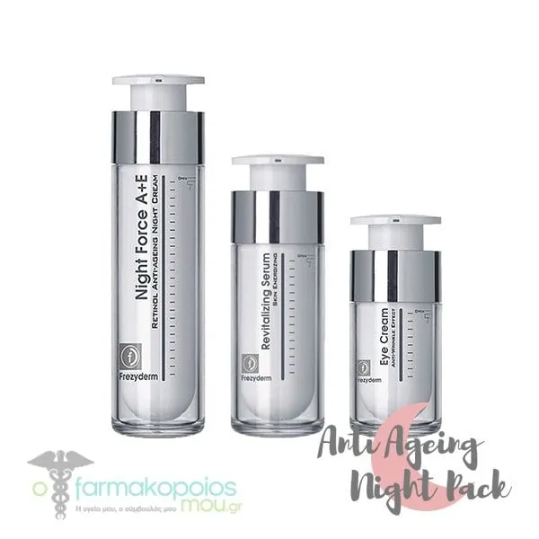 Frezyderm Anti-Ageing Night Pack with Revitalizing Serum, 30ml, Anti-Wrinkle Eye Cream, 15ml & Night Force A+E Cream, 50ml