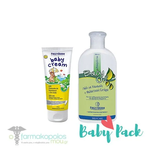 Frezyderm Baby Pack with Baby Cream Nappy Rash Cream, 175ml & Baby Oil, 200ml